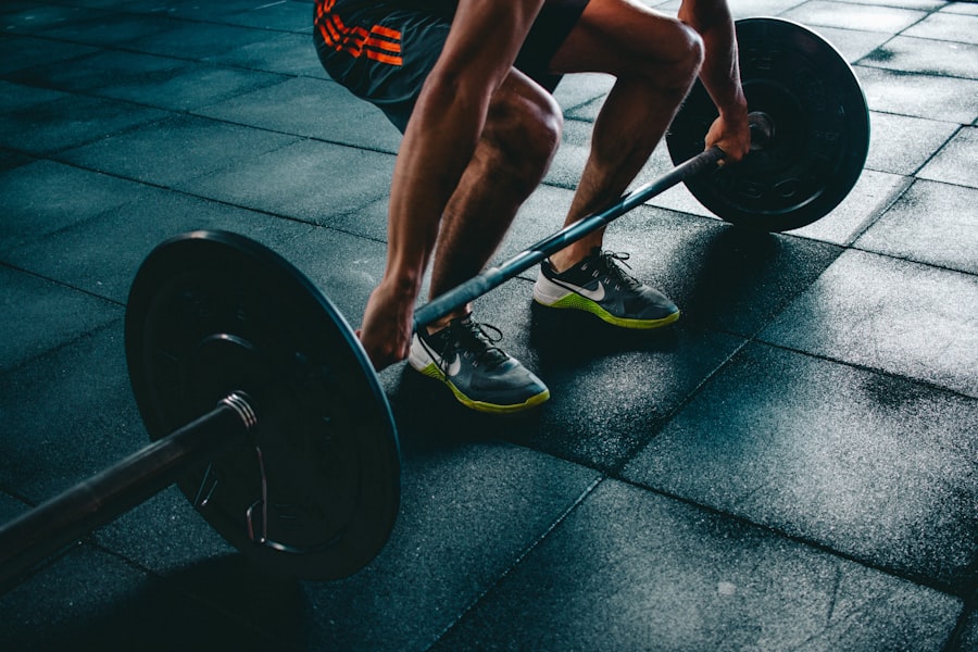 Weights in a home gym